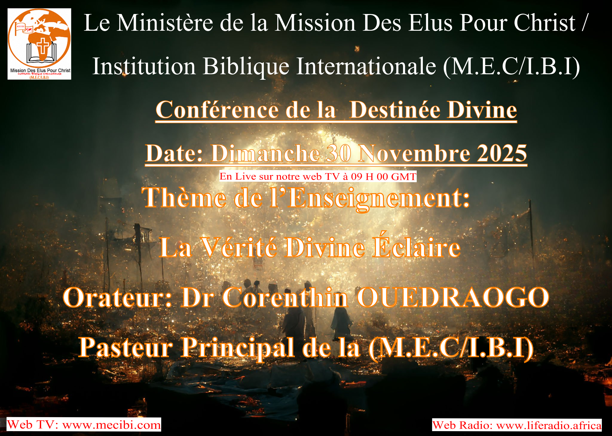 BIENVENUE A LA CONFERENCE DE LA DESTINEE DIVINE DU DIMANCHE 29 NOVEMBRE 2025